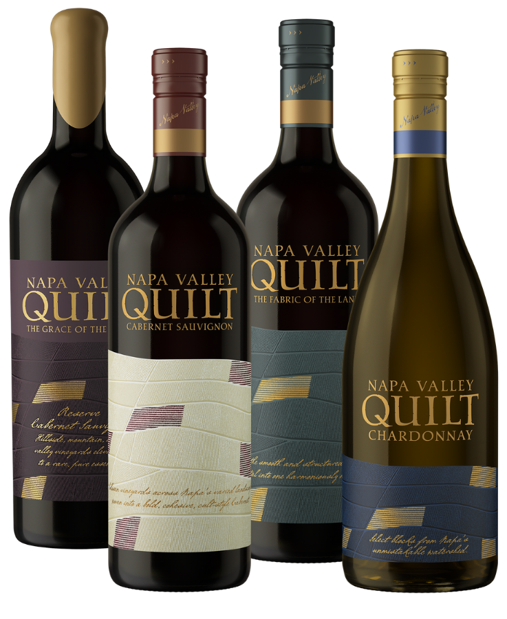 Quilt wines 4 wine bottles